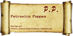 Petrovics Poppea névjegykártya